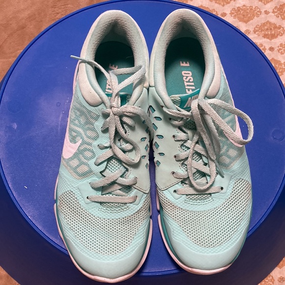 Nike Flex Run turquoise blue lightweight running shoes Women's 7.5 - Picture 9 of 10